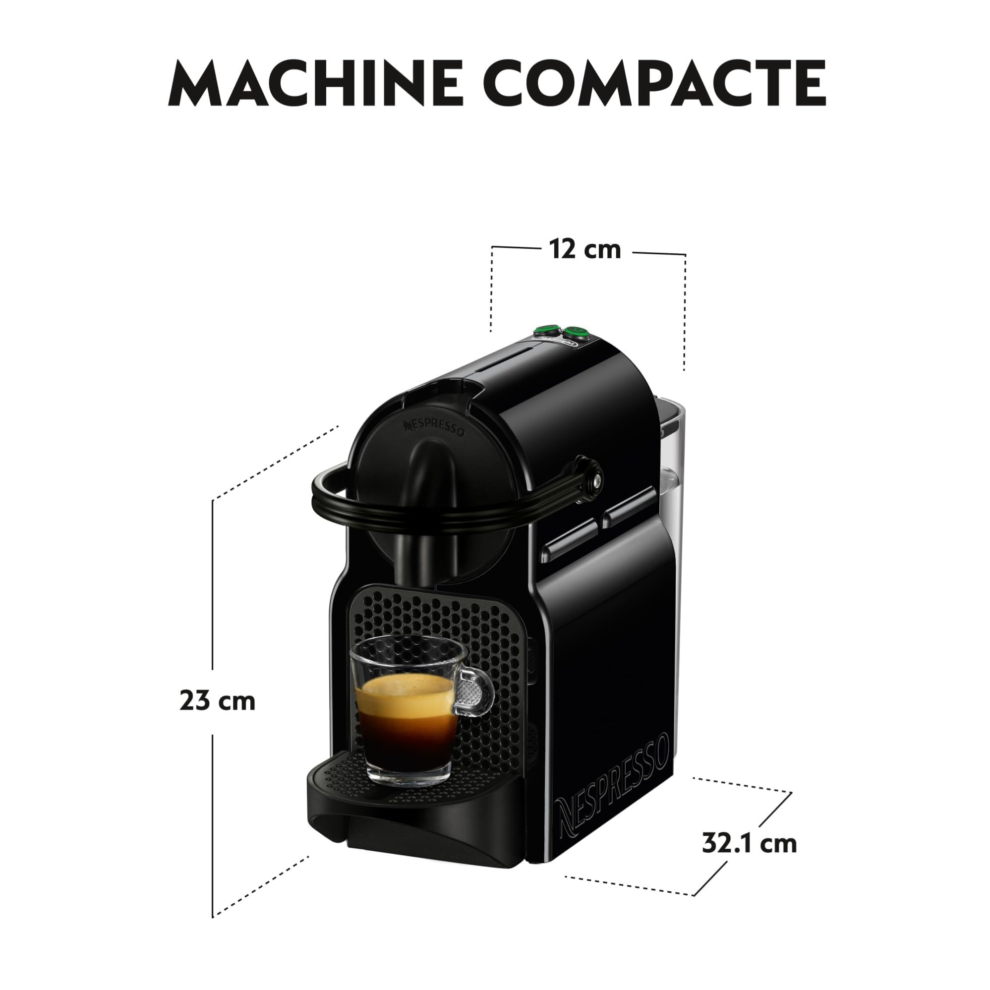 Nespresso Inissia Noir EN80.B + Kit de Bienvenue – 19 Bars, Espresso & Lungo