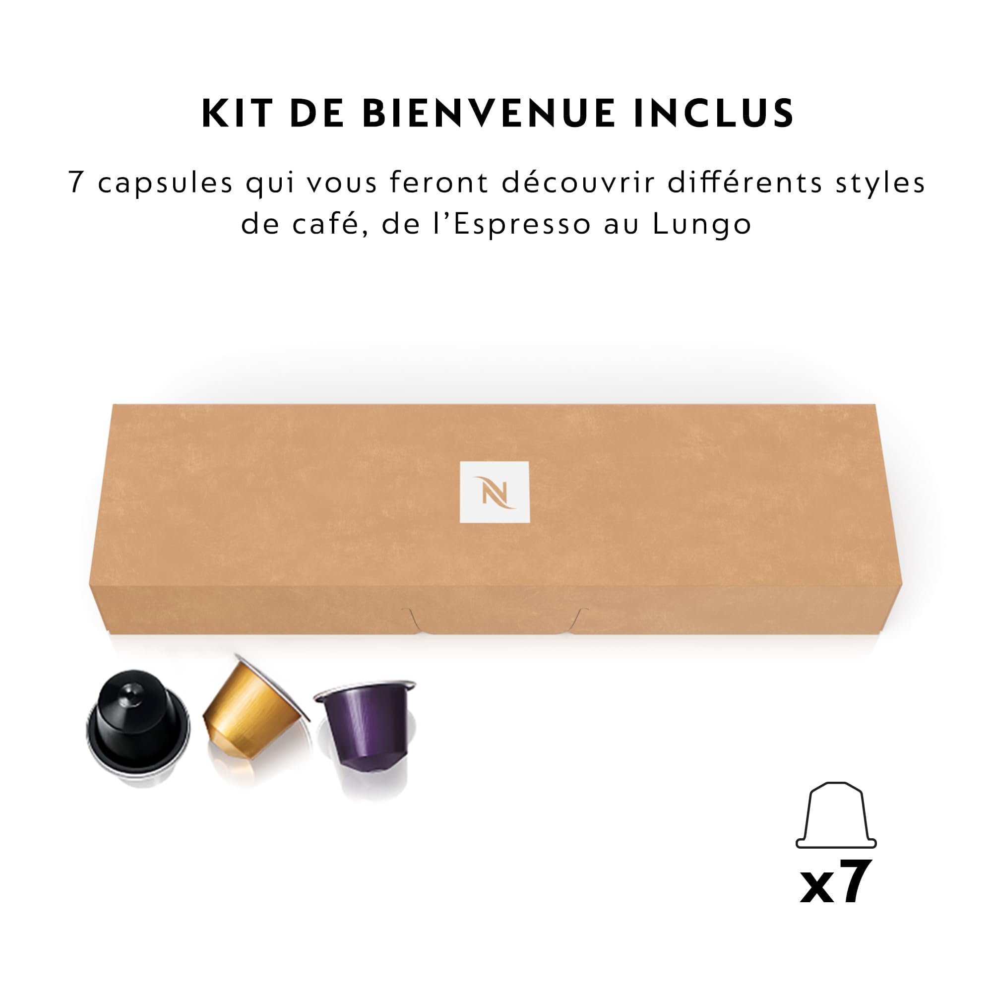 Nespresso Inissia Noir EN80.B + Kit de Bienvenue – 19 Bars, Espresso & Lungo