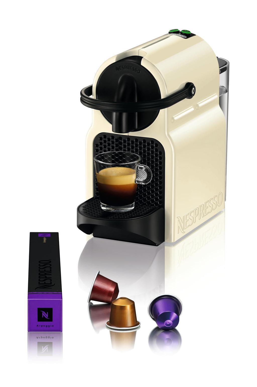 Nespresso Inissia Crème Vanille EN80.CW + Kit de Bienvenue – 19 Bars, Design Compact