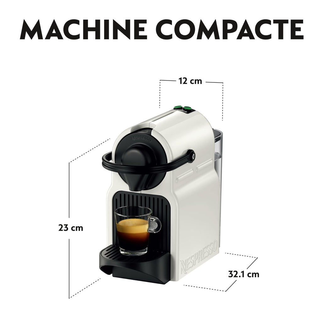 Nespresso Inissia Blanche YY1530FD + Kit de Bienvenue – 19 Bars, Arrêt Automatique