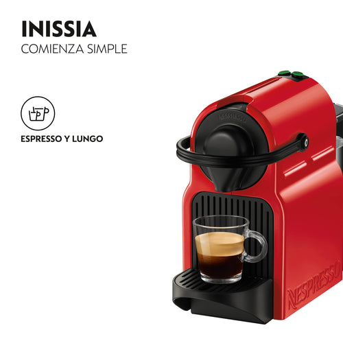 Machine à Café Nespresso Inissia Rouge XN100510 – Espresso & Lungo, 19 Bars, 0,7L
